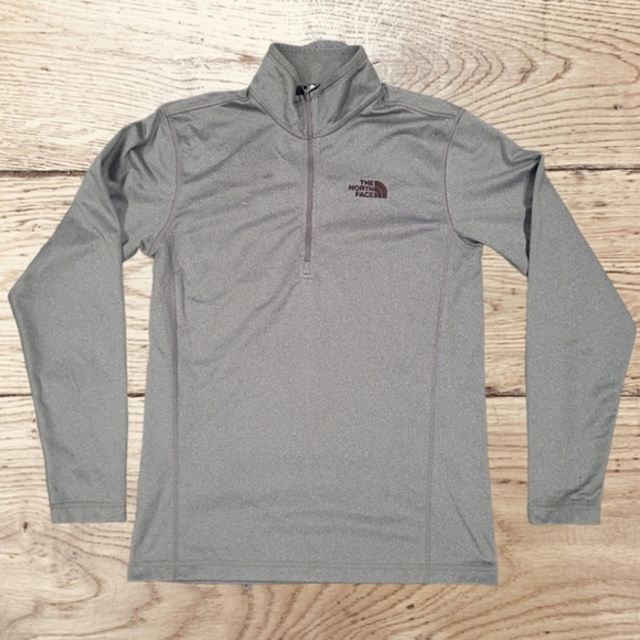 North Face 1/4 Zip Pullover Mock Neck Sweatshirt Women's Size S/P Heather Brown - Picture 1 of 11